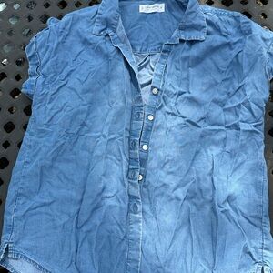 Lucky Brand Washed Blue Chambray Button-Up Shirt